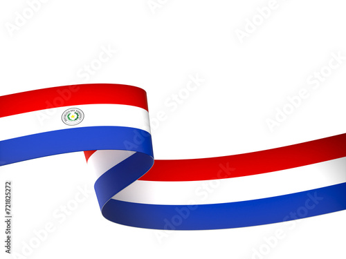Paraguay flag element design national independence day banner ribbon png
