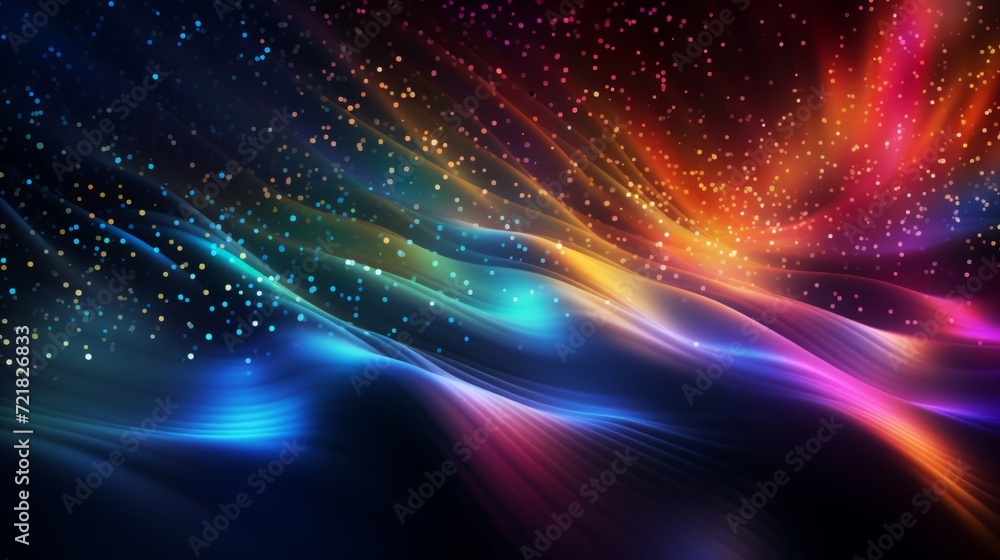 Abstract image of colorful light waves, ideal for dynamic and lively themes.