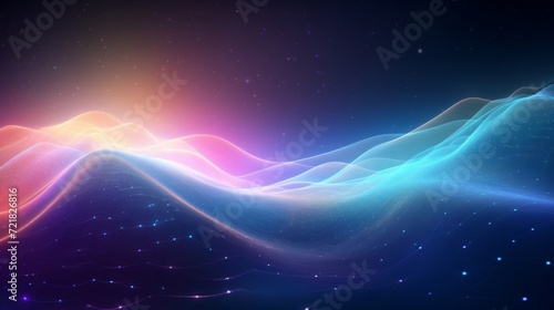 Vibrant digital waves in a colorful abstract background setting.