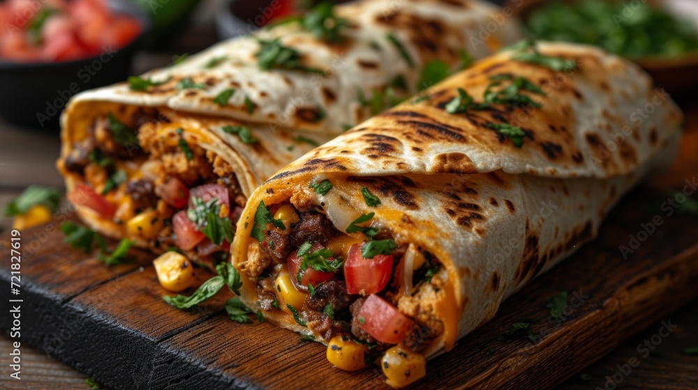 Mexican Beef Burritos - Food Photography Generative AI Mexican Beef Burritos - Food Photography Generative AI