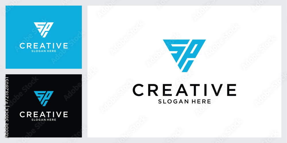 SP or PS initial letter logo design vector. SP or PS initial letter logo design vector.