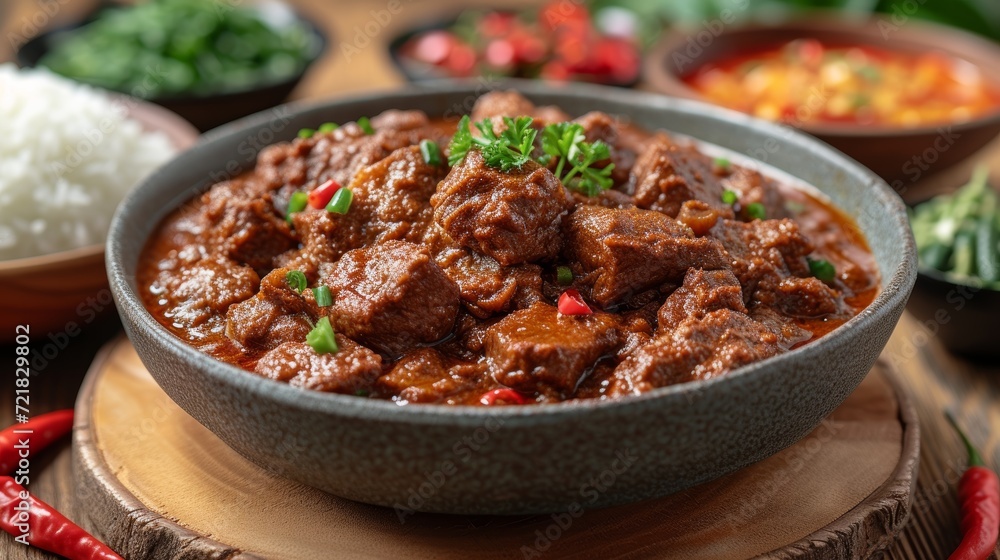 Image of Delicious Beef Rendang Generative AI Image of Delicious Beef Rendang Generative AI