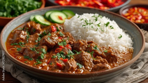 Image of Delicious Beef Rendang Generative AI