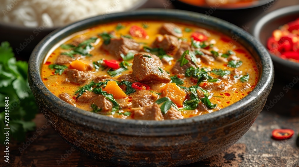 Thai Beef Yellow Curry - Food Photography Generative AI Thai Beef Yellow Curry - Food Photography Generative AI