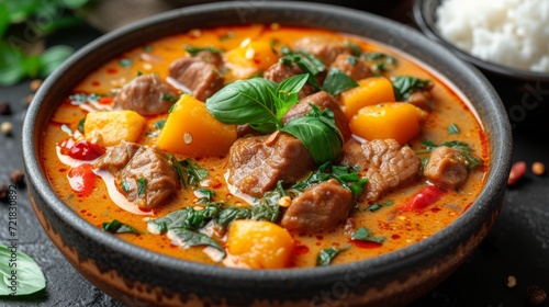 Thai Beef Yellow Curry - Food Photography Generative AI