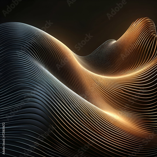 Diversity perspectives energy of fractal realms golden wave lines design for light, curve, technology, digital and geometry pattern 