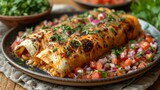 Chicken Chimichangas - Mouthwatering Mexican Cuisine Generative AI