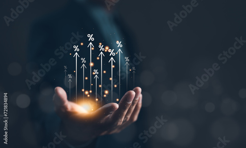 фотографія Interest rate and dividend concept