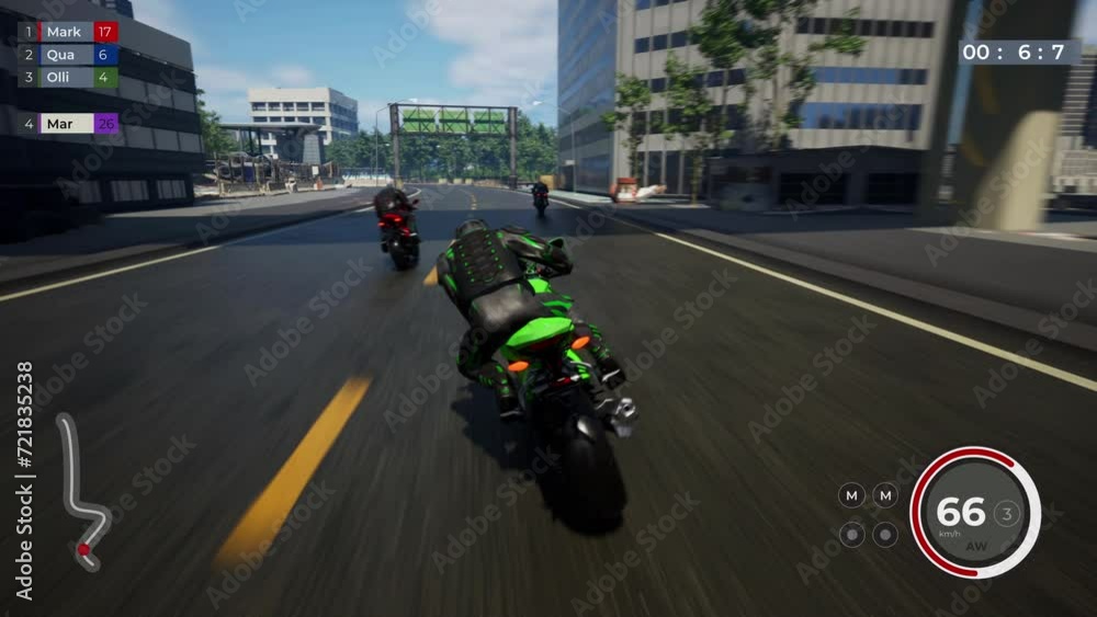 Winning a competitive digital race challenge with a quick motorcycle vehicle. Achieving the race win in the motorcycle riding simulator. Player winning the motorcycle race in a computer game. Winning a competitive digital race challenge with a quick motorcycle vehicle. Achieving the race win in the motorcycle riding simulator. Player winning the motorcycle race in a computer game.