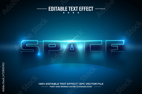 Space 3D editable text effect template