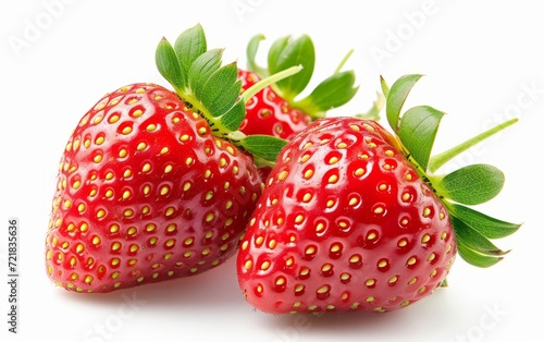 Strawberry fresh fruit on white blackground.