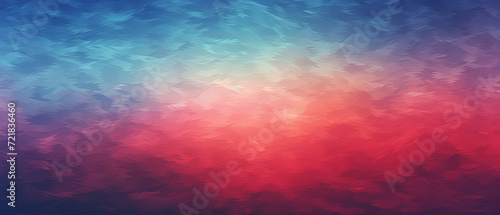 Colorful red and blue gradient background, noisy grain background.