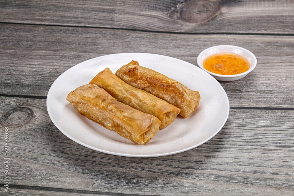 Traditional crispy fried stuffed springroll Traditional crispy fried stuffed springroll