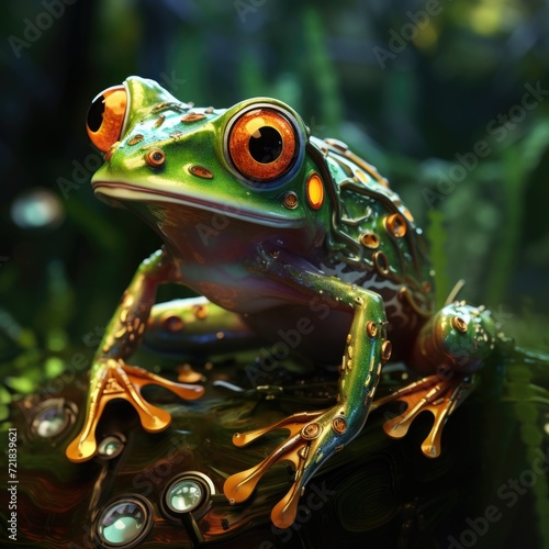  Illustration of macro a frog.