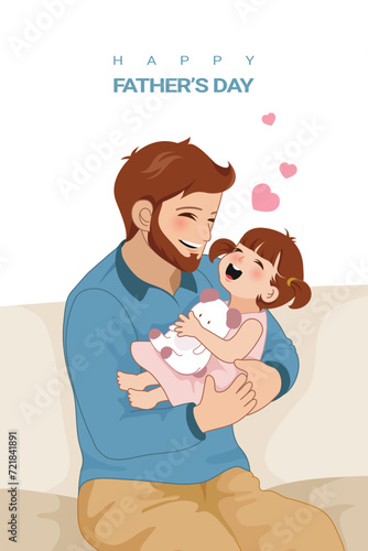 Happy fathers day dad with his daughter