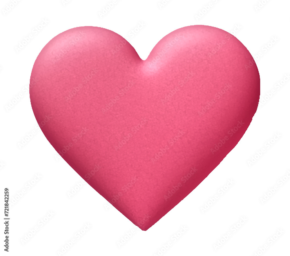 Heart pink floating on tranparent background.