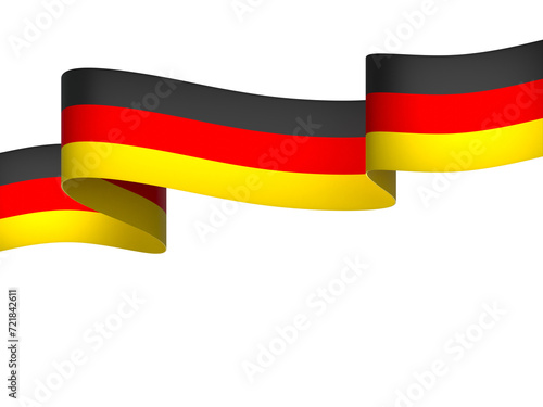 Germany flag element design national independence day banner ribbon png 