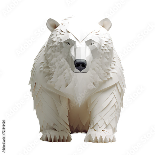 3D Cartoon Polar Bear Logo Illustration No Background Perfect for Print on Demand