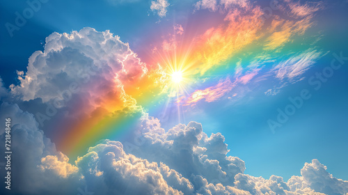 空にかかる美しい虹 photo