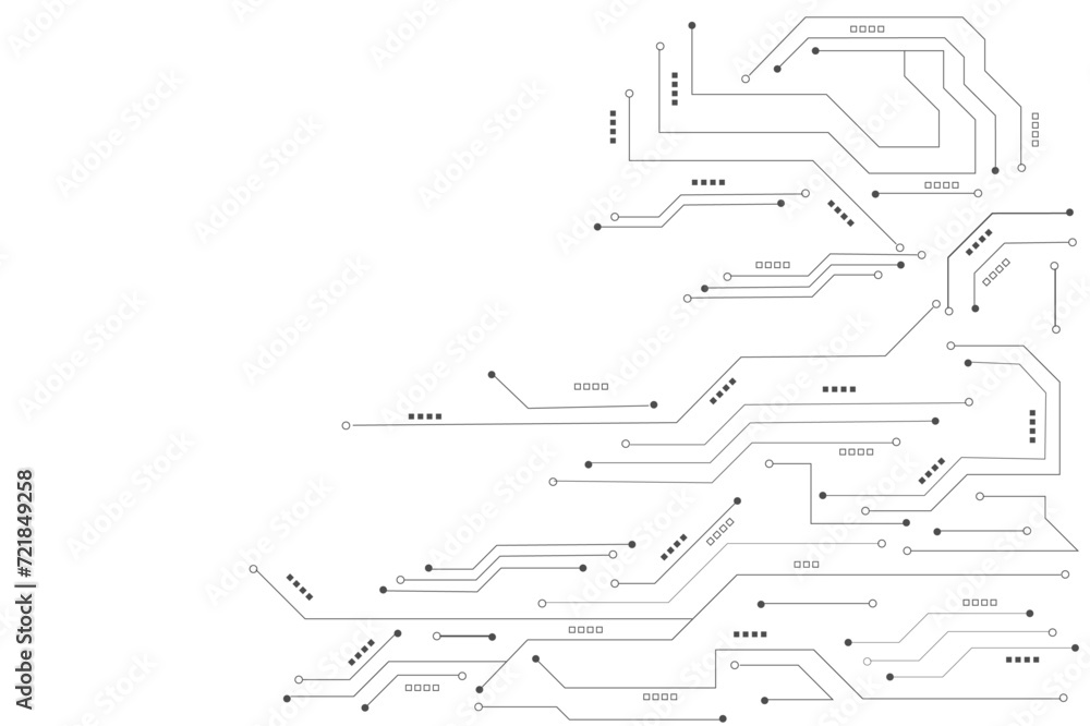 Vector Coonection Circuit Vector abstract technology on a white background. Technology black ...