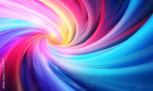Colorful vortex energy  cosmic spiral waves  multicolor swirls explosion. Abstract futuristic digital background. Generative Ai
