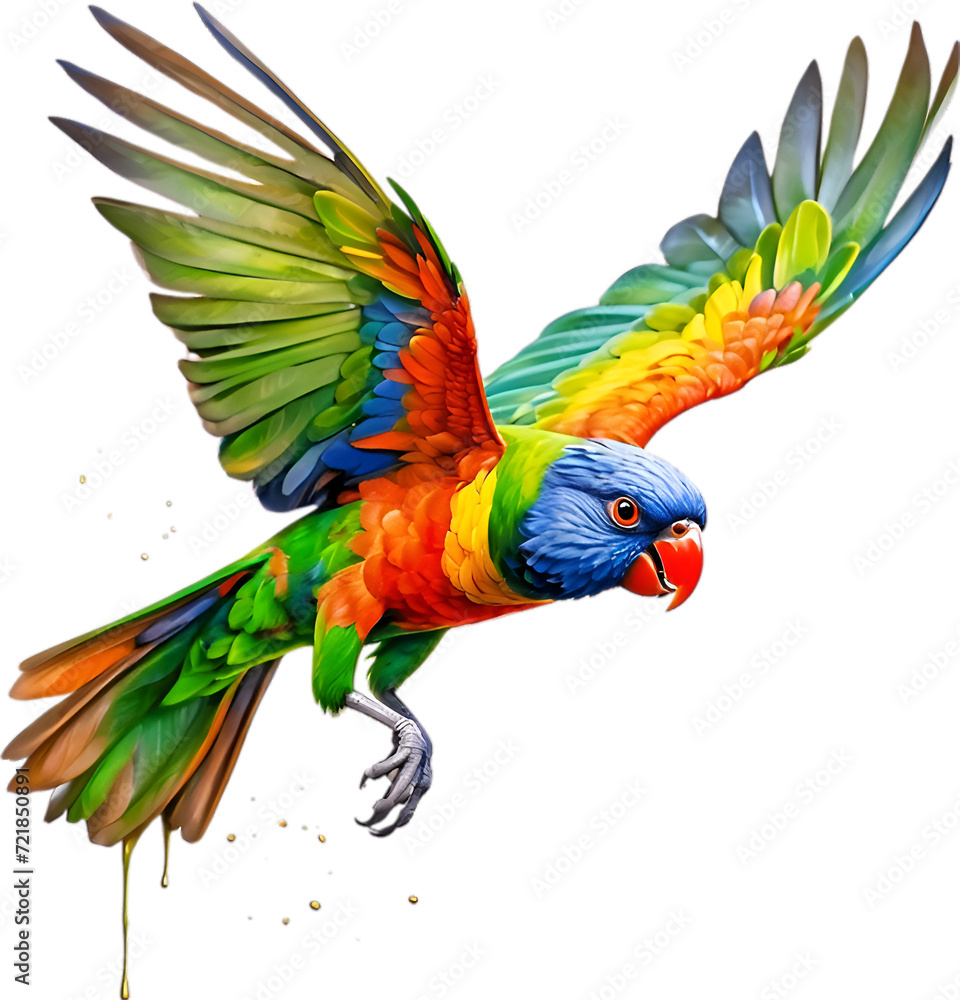 Obraz premium Close-up image of a Rainbow Lorikeet bird. 