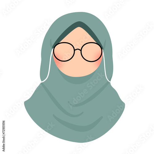 Hijabi girl avatar cartoon illustration