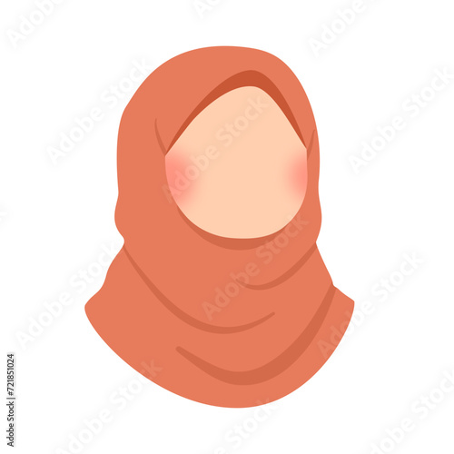 Hijabi girl avatar cartoon illustration