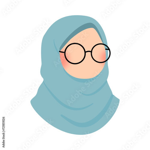 Hijabi girl avatar cartoon illustration