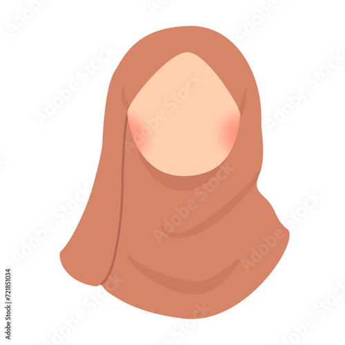 Hijabi girl avatar cartoon illustration