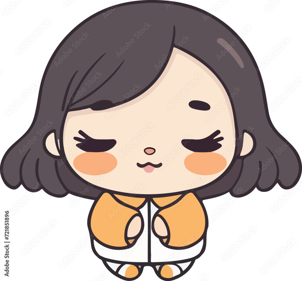 cute girl chibi cartoon character
