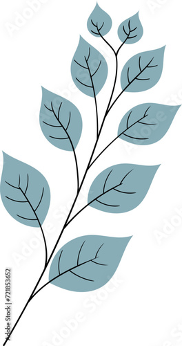 plant branch with grey leaves entering autumn