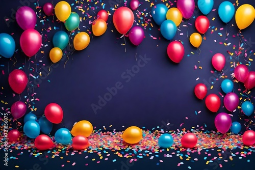 Celebrate the journey to sixteen with our wide banner showcasing festive balloons and confetti decoration for Sweet Sixteen birthday or anniversary events. 
