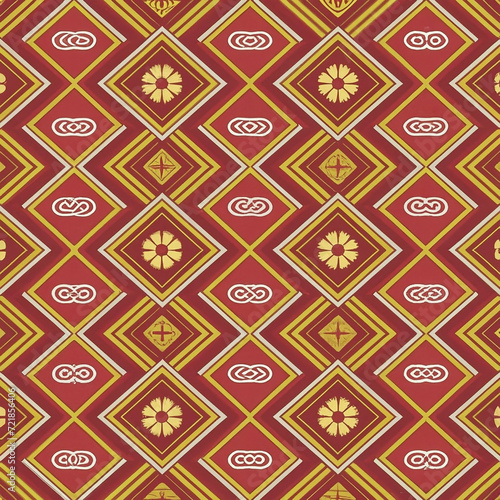 seamless pattern with red and golden stars