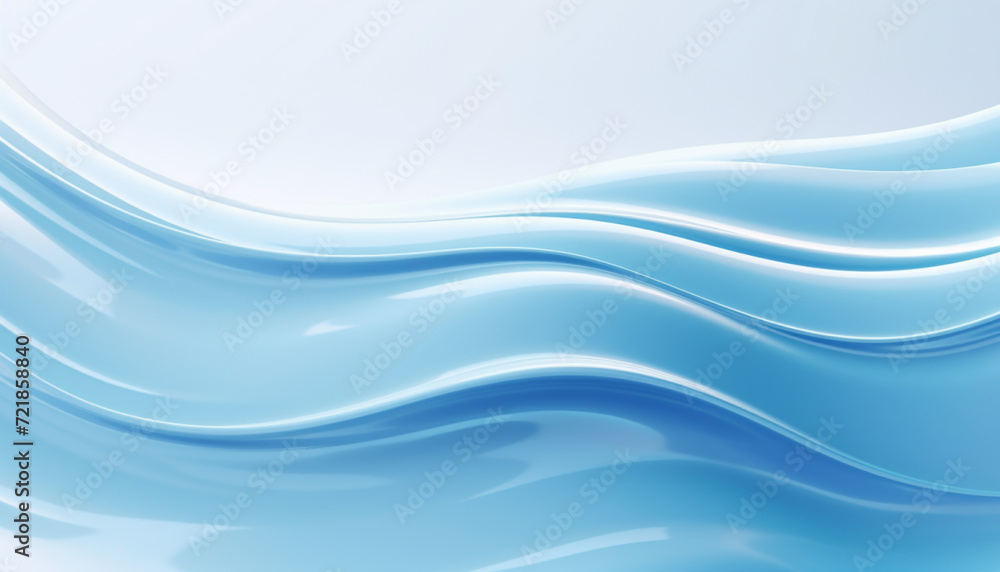 Obraz premium Smooth blue wave isolate on light blue background. 