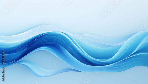 Smooth blue wave isolate on light blue background. 