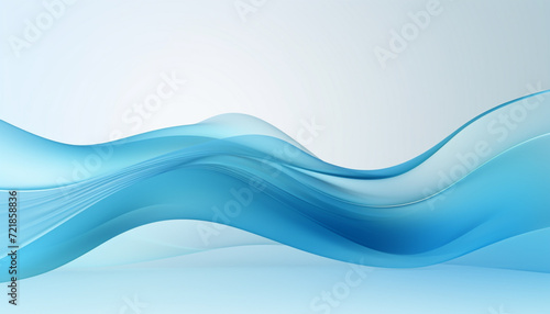 Smooth blue wave isolate on light blue background.  © Nanitch