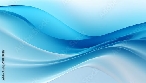 Smooth blue wave isolate on light blue background. 