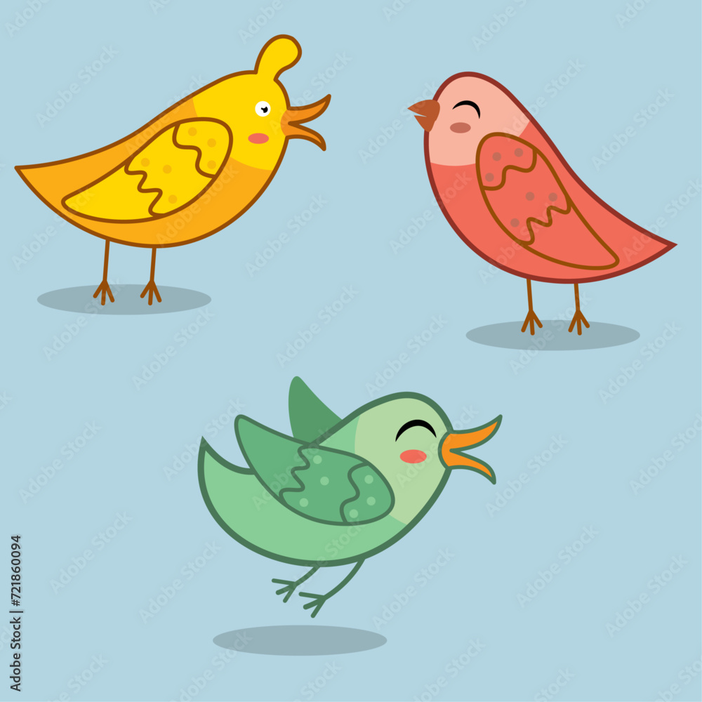 Vector hand drawn birds illustration Vector hand drawn birds illustration