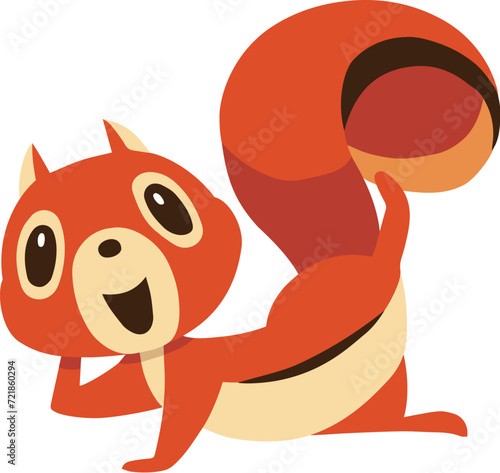 手描きのかわいいリスキャラクター15　(余裕のポーズ)