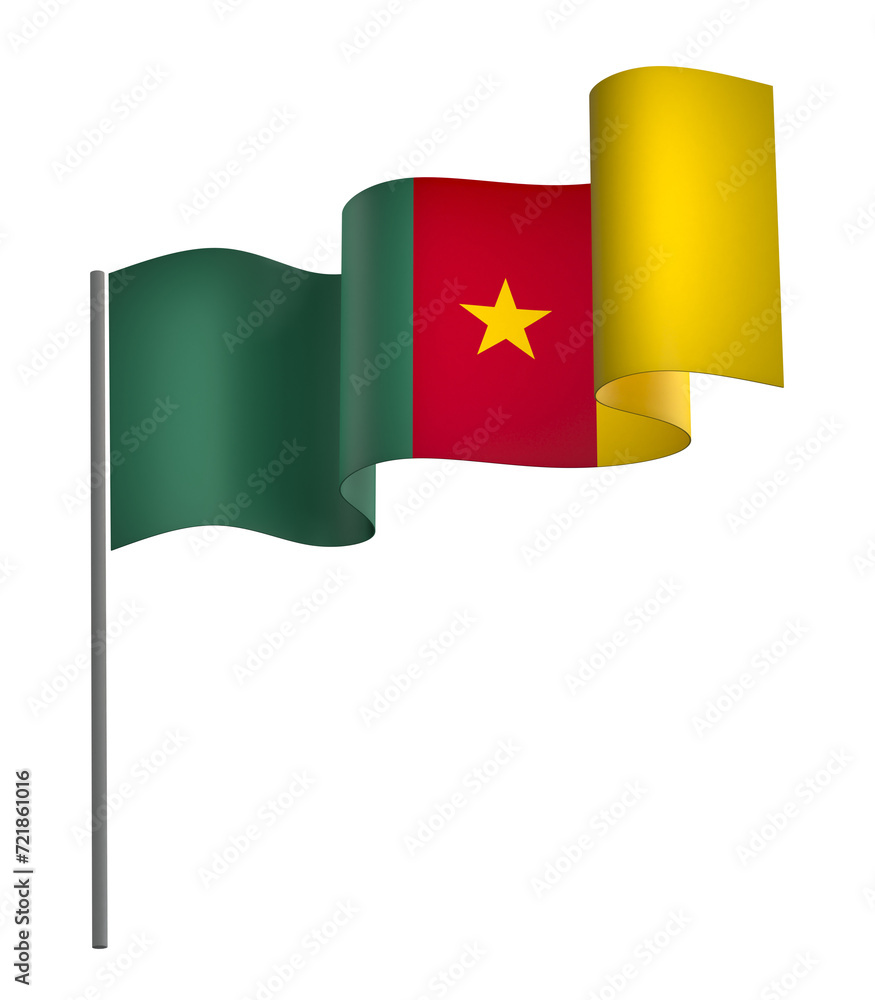 Cameroon flag element design national independence day banner ribbon png
