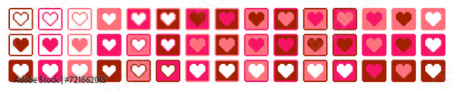 Heart Icon, Barbie Bright Pink, Red Pink Burgundy, Creamy Pastel Pink, Vector, Valentine's Day, Love, Pixel Heart, Cute, Love Symbol, Romantic, Pink Elegance, Romantic Medley of Hearts, Pixels, Pastel