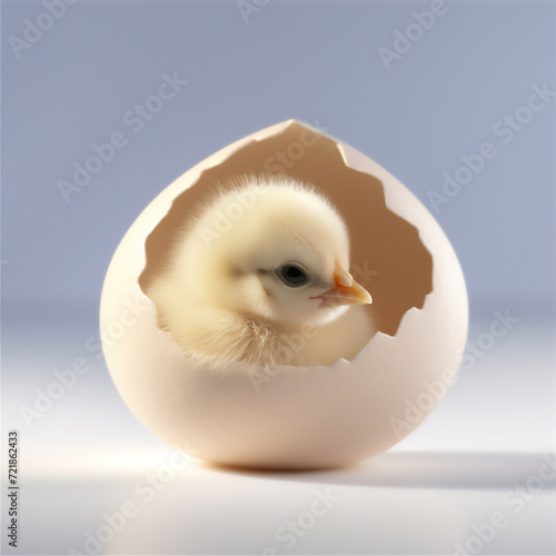 chick hatches and emerges from the tight shell of the egg