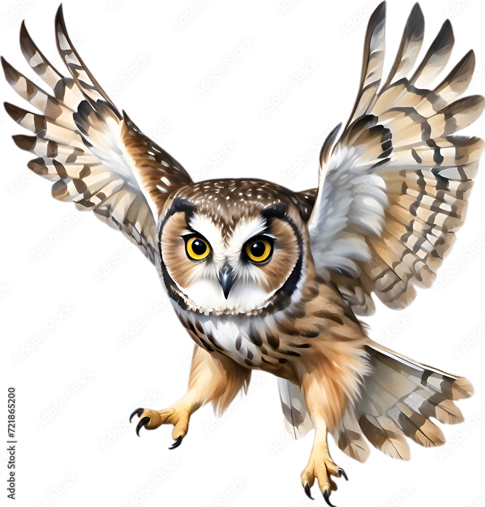 Obraz premium Close-up image of a Northern Saw-Whet Owl bird. 