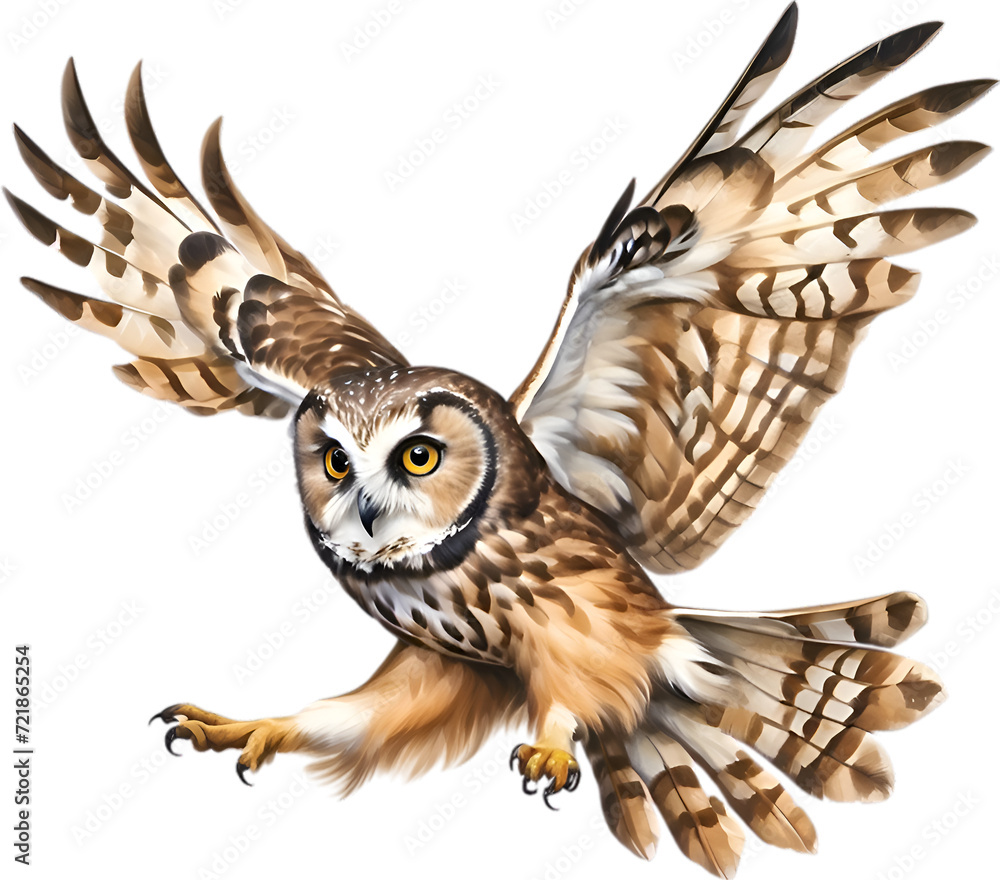 Fototapeta premium Close-up image of a Northern Saw-Whet Owl bird.