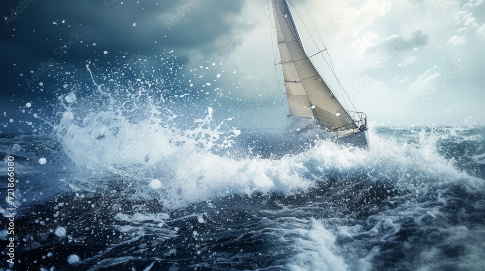 Obraz premium Management in Motion: Navigating the Winds of Change