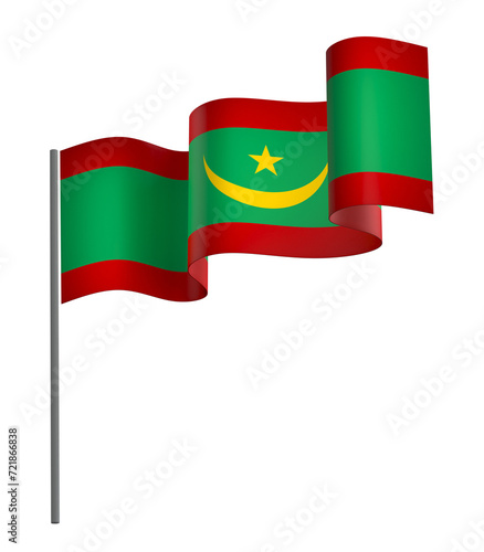 Mauritania flag element design national independence day banner ribbon png 