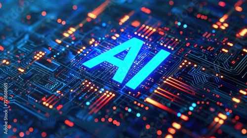 AI's digital realm, a fusion of groundbreaking technology and innovation, Ai Generated photo