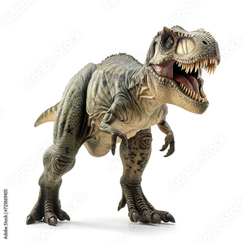 An image depicting a dinosaur, clearly set against a white backdrop, Ai Generated