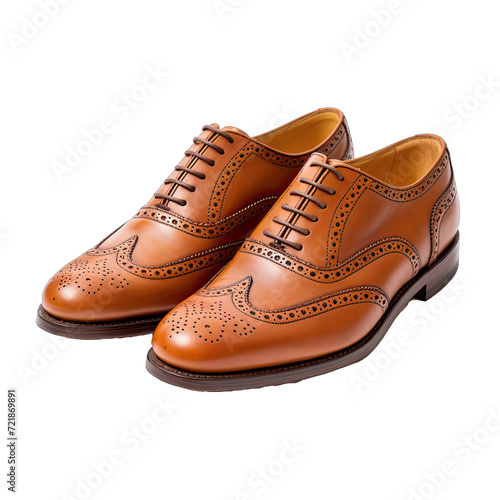 Classic Brogue Shoes.. Isolated on a Transparent Background. Cutout PNG.